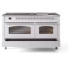 ILVE UP60FNMPWHCLP Nostalgie II 60" Dual Fuel Range, drawer opened