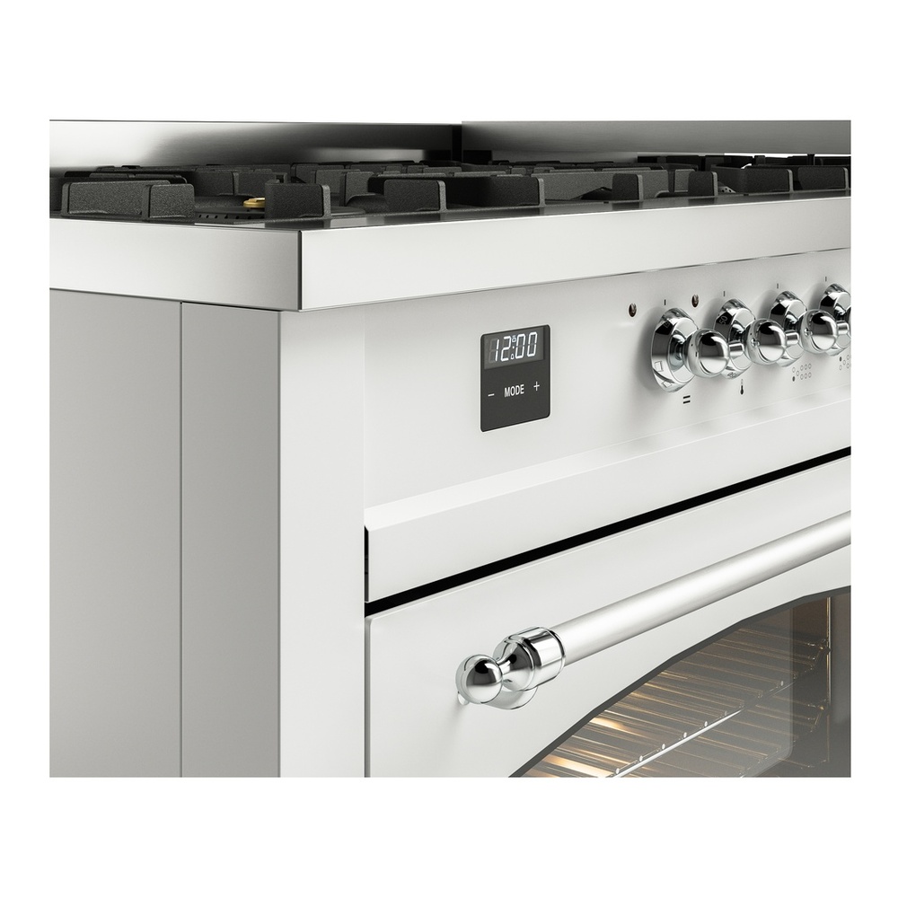 ILVE UP60FNMPWHCLP Nostalgie II 60 inch Dual Fuel Range with 5.8 cu. ft. Total Double Oven Capacity (9 Sealed Burners + Griddle, Liquid Propane, Triple Glass Door, White, Chrome) 10 ILVE UP60FNMPWHCLP Nostalgie II 60" Dual Fuel Range, details