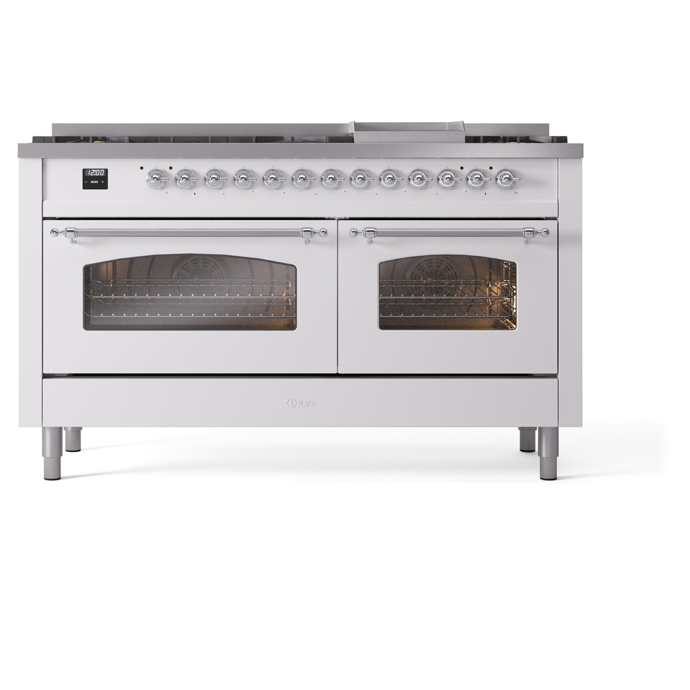 ILVE UP60FNMPWHC Nostalgie II 60" Dual Fuel Range, front view