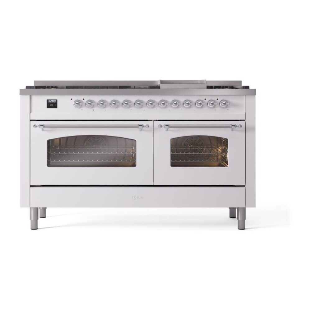 ILVE UP60FNMPWHC Nostalgie II 60" Dual Fuel Range, front view