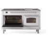 ILVE UP60FNMPWHC Nostalgie II 60" Dual Fuel Range, main oven door opened