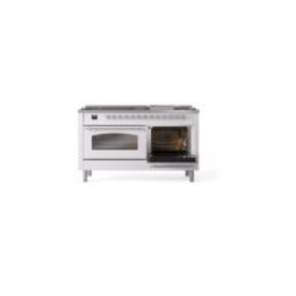 ILVE UP60FNMPWHC Nostalgie II 60" Dual Fuel Range, side oven door opened
