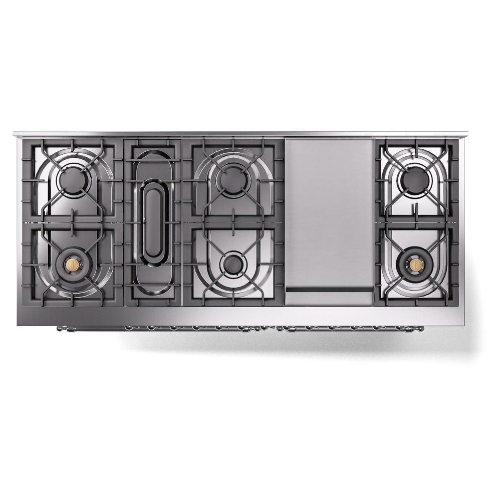 ILVE UP60FNMPWHC Nostalgie II 60" Dual Fuel Range, top view