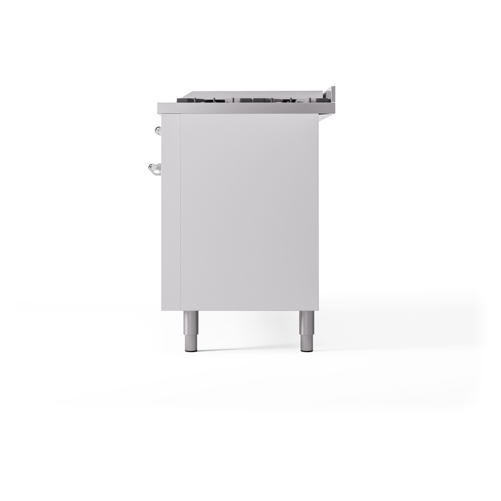 ILVE UP60FNMPWHC Nostalgie II 60" Dual Fuel Range, right side view