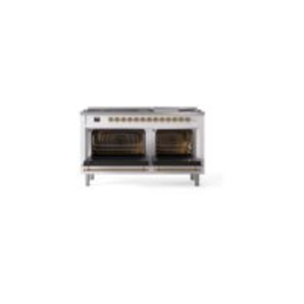 ILVE UP60FNMPWHGLP Nostalgie II 60" Dual Fuel Range, oven doors opened