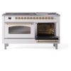 ILVE UP60FNMPWHGLP Nostalgie II 60" Dual Fuel Range, side oven door opened