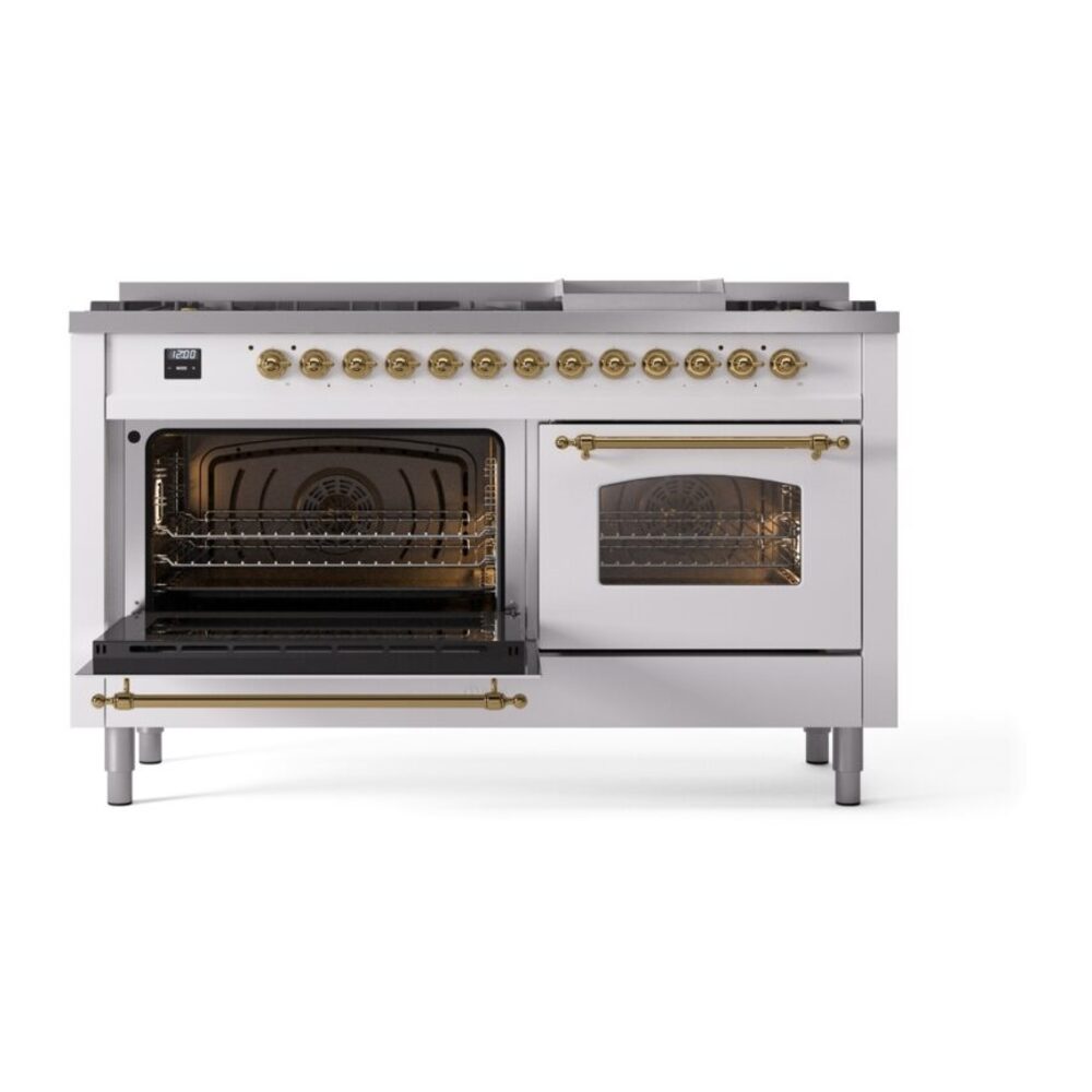 ILVE UP60FNMPWHG Nostalgie II 60" Dual Fuel Range, main oven door opened