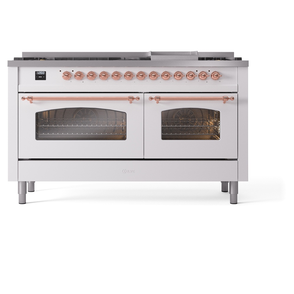 ILVE UP60FNMPWHPLP Nostalgie II 60" Dual Fuel Range, front view