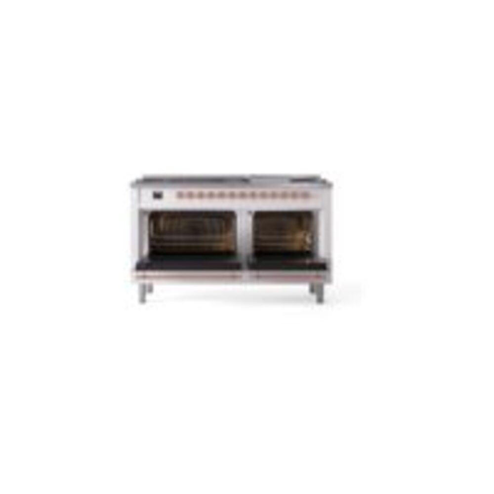 ILVE UP60FNMPWHPLP Nostalgie II 60" Dual Fuel Range, oven doors opened