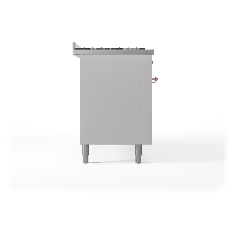 ILVE UP60FNMPWHPLP Nostalgie II 60" Dual Fuel Range, left side view