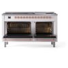 ILVE UP60FNMPWHP Nostalgie II 60" Dual Fuel Range, oven doors opened
