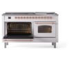 ILVE UP60FNMPWHP Nostalgie II 60" Dual Fuel Range, main oven door opened