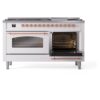 ILVE UP60FNMPWHP Nostalgie II 60" Dual Fuel Range, side oven door opened