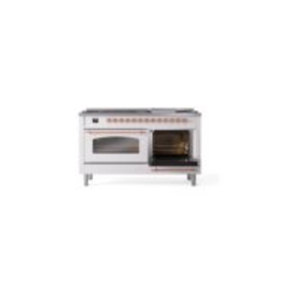 ILVE UP60FNMPWHP Nostalgie II 60" Dual Fuel Range, side oven door opened