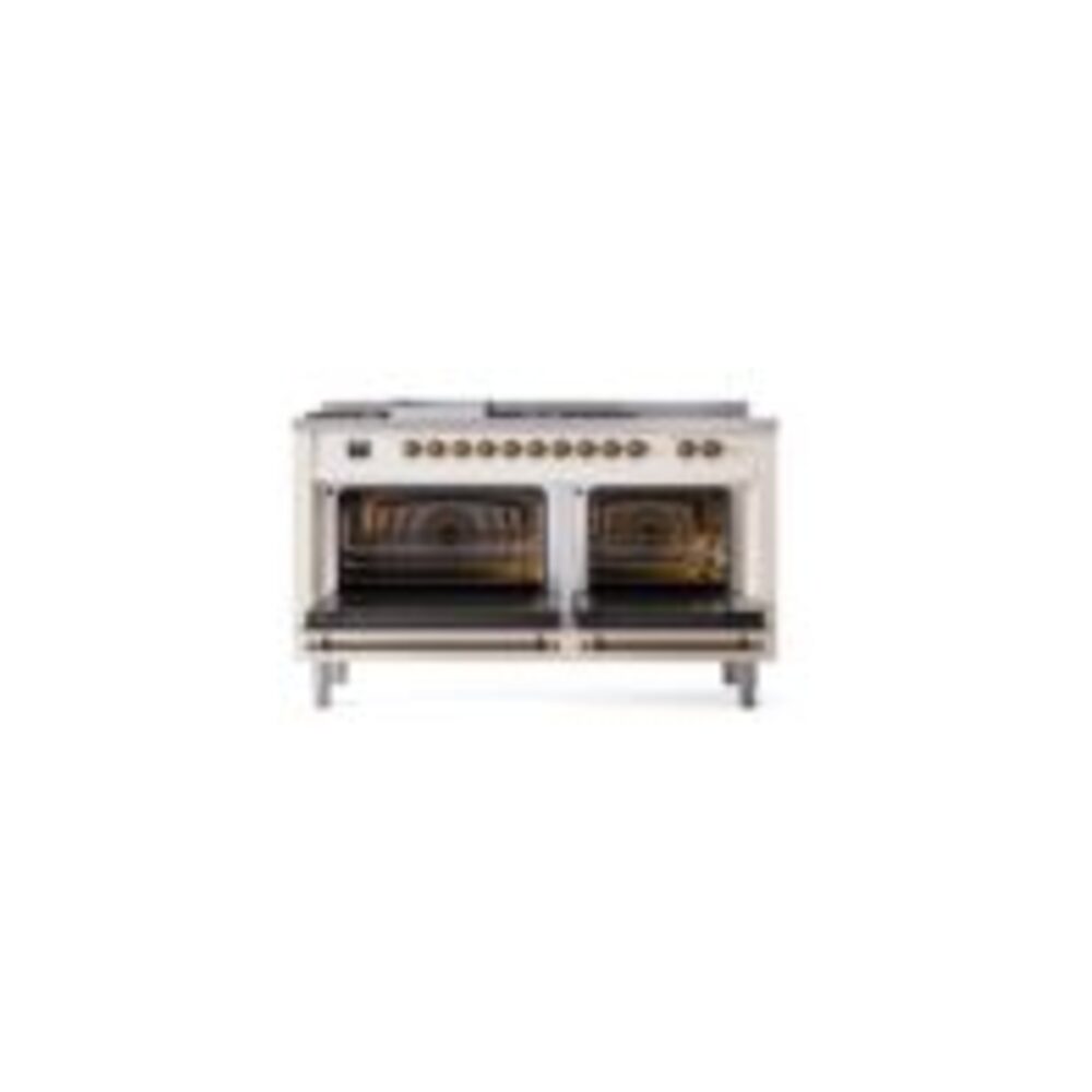 ILVE UP60FSNMPAWBLP Nostalgie II 60" Dual Fuel Range, oven doors opened