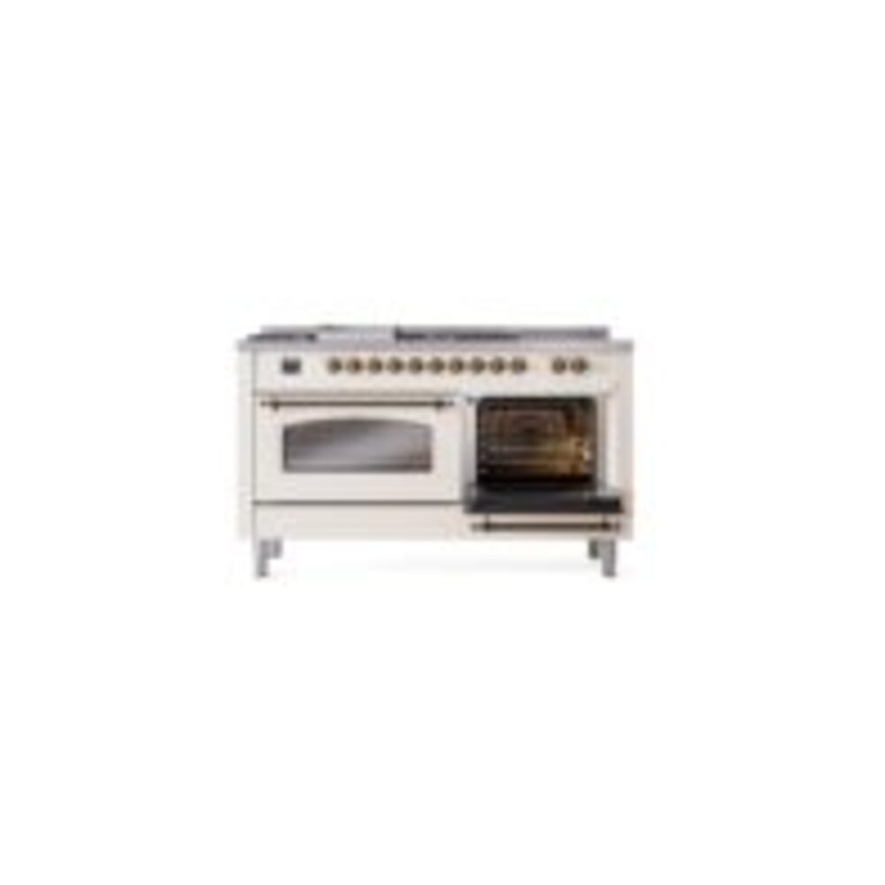 ILVE UP60FSNMPAWBLP Nostalgie II 60" Dual Fuel Range, side oven door opened
