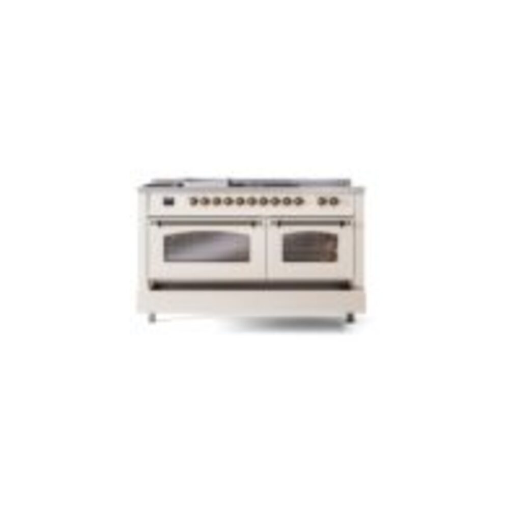 ILVE UP60FSNMPAWBLP Nostalgie II 60" Dual Fuel Range, drawer opened