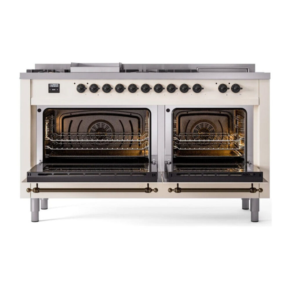 ILVE UP60F Nostalgie II 60 inch Dual Fuel Range with 5.8 cu. ft. Total Double Oven Capacity