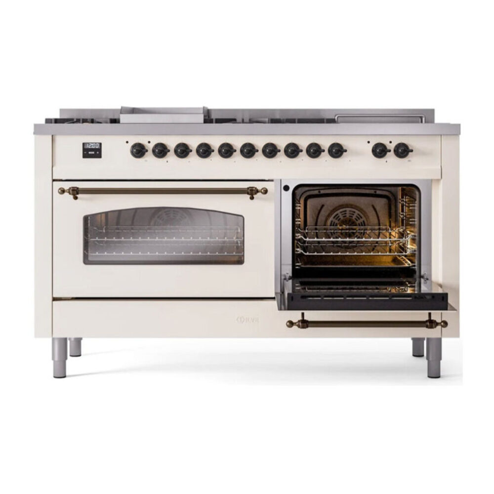 ILVE UP60F Nostalgie II 60 inch Dual Fuel Range with 5.8 cu. ft. Total Double Oven Capacity