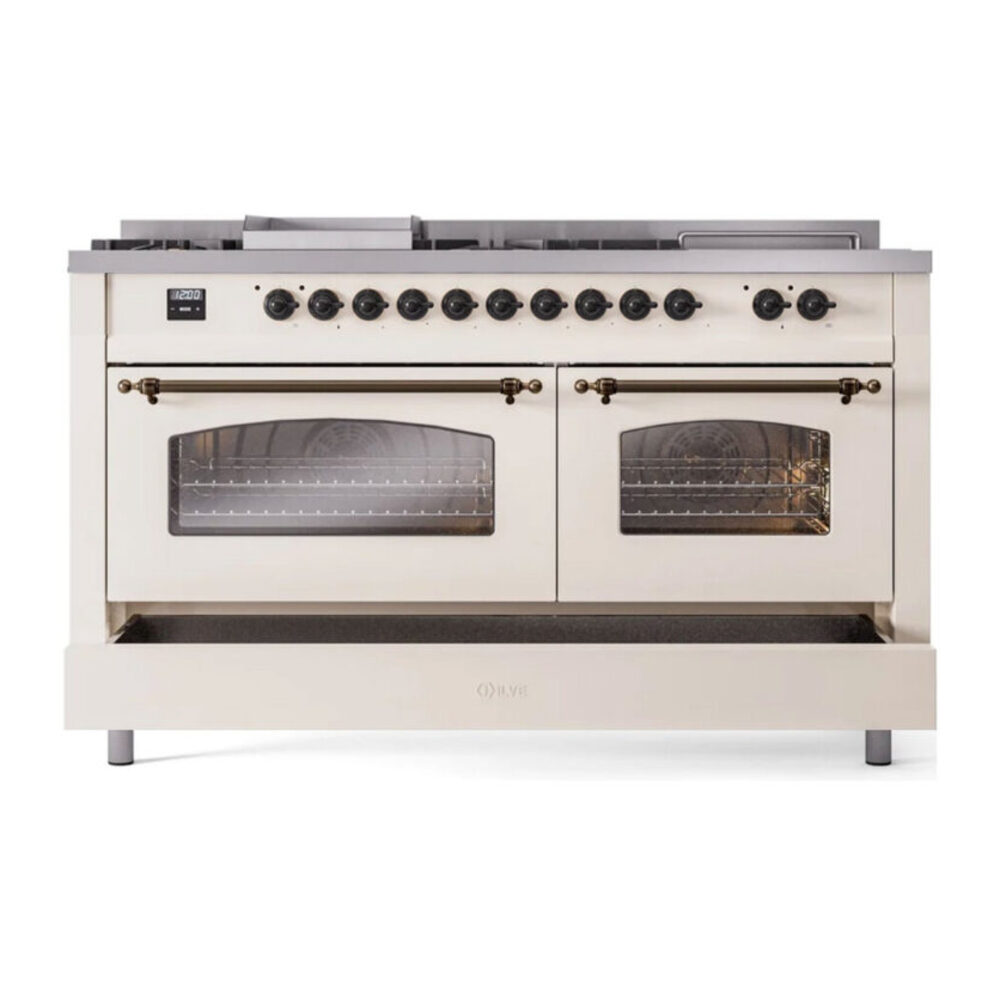 ILVE UP60F Nostalgie II 60 inch Dual Fuel Range with 5.8 cu. ft. Total Double Oven Capacity