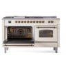 ILVE UP60FSNMPAWB Nostalgie II 60" Dual Fuel Range, main oven door opened