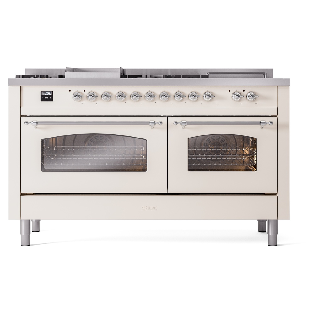 ILVE UP60FSNMPAWCLP Nostalgie II 60" Dual Fuel Range, front view
