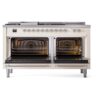 ILVE UP60FSNMPAWC Nostalgie II 60" Dual Fuel Range, oven doors opened