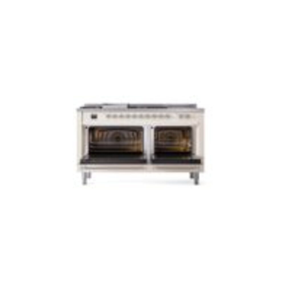 ILVE UP60FSNMPAWC Nostalgie II 60" Dual Fuel Range, oven doors opened