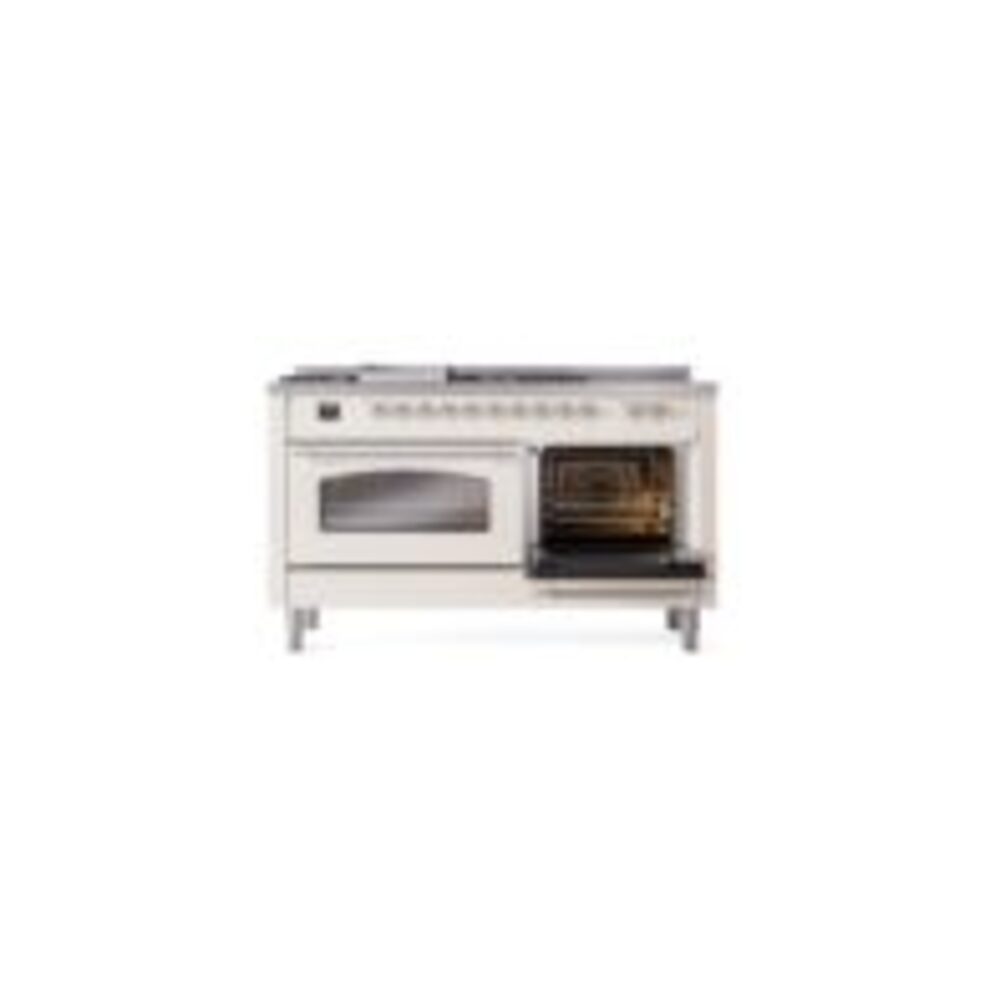 ILVE UP60FSNMPAWC Nostalgie II 60" Dual Fuel Range, side oven door opened