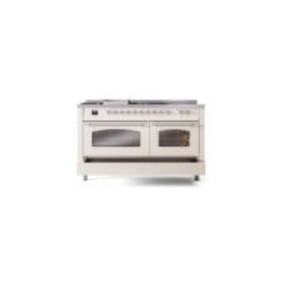 ILVE UP60FSNMPAWC Nostalgie II 60" Dual Fuel Range, drawer opened