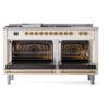 ILVE UP60FSNMPAWGLP Nostalgie II 60" Dual Fuel Range, oven doors opened