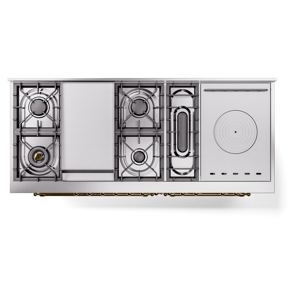 ILVE UP60FSNMPAWGLP Nostalgie II 60" Dual Fuel Range, top view