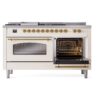 ILVE UP60FSNMPAWG Nostalgie II 60" Dual Fuel Range, side oven door opened