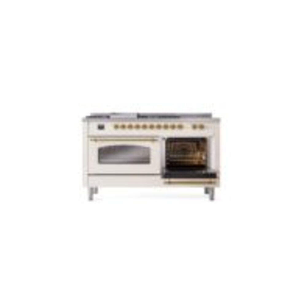ILVE UP60FSNMPAWG Nostalgie II 60" Dual Fuel Range, side oven door opened
