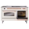 ILVE UP60FSNMPAWPLP Nostalgie II 60" Dual Fuel Range, side oven door opened