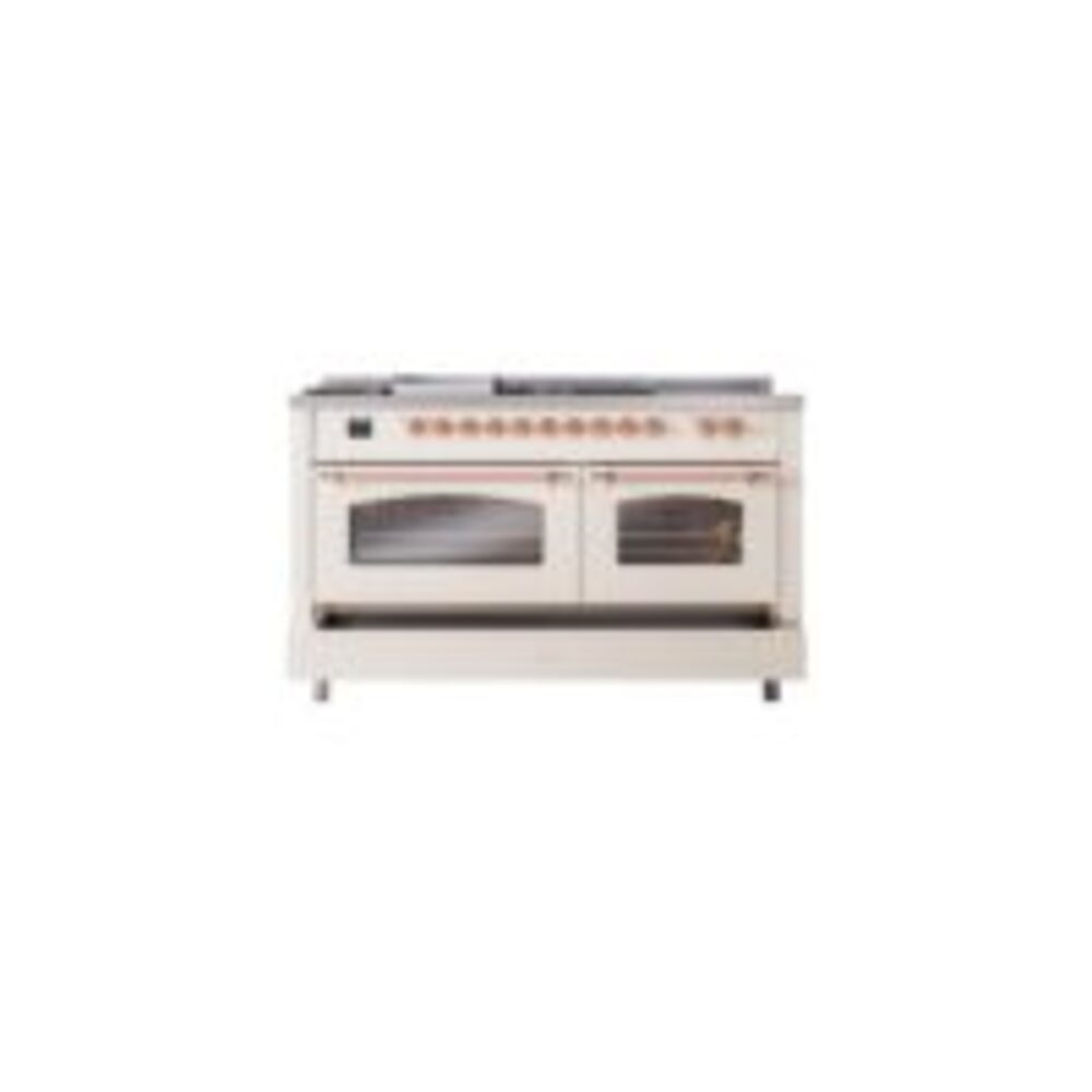 ILVE UP60FSNMPAWP Nostalgie II 60" Dual Fuel Range, drawer opened