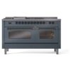 ILVE UP60FSNMPBGBLP Nostalgie II 60" Dual Fuel Range, front view