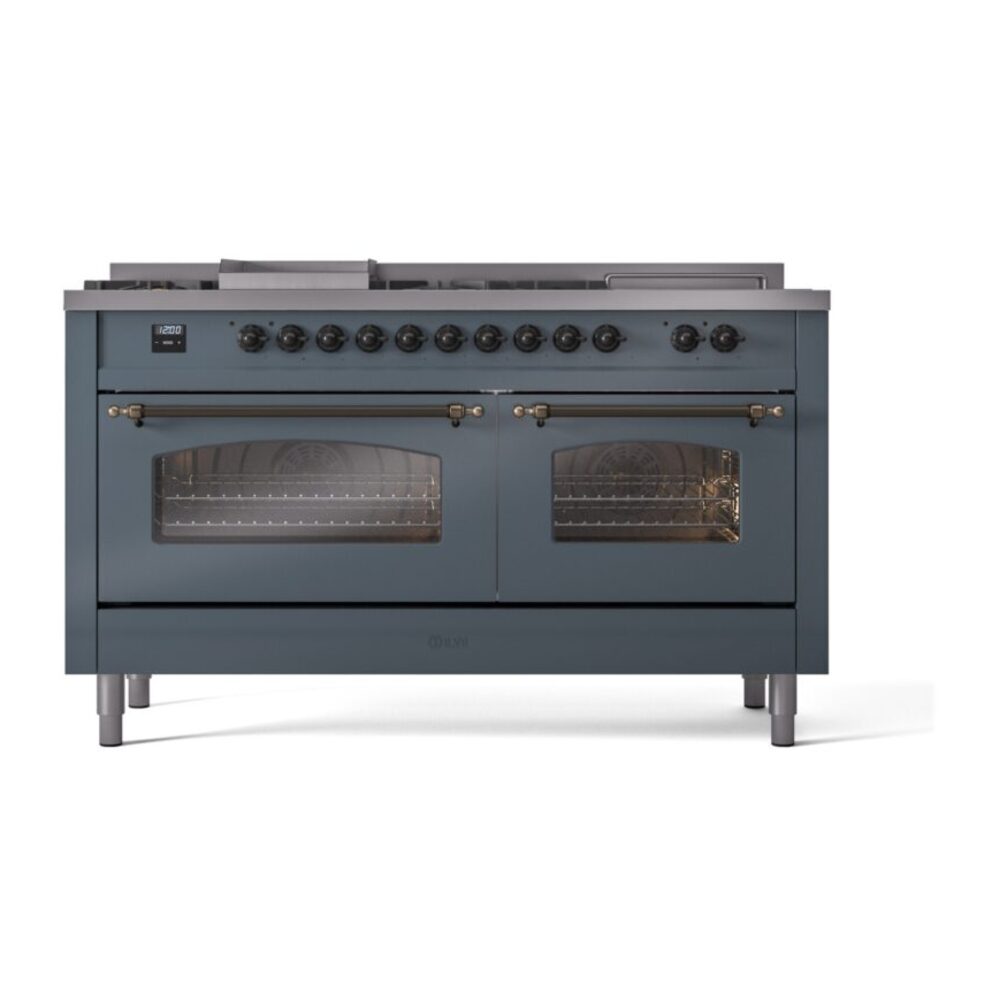 ILVE UP60FSNMPBGBLP Nostalgie II 60" Dual Fuel Range, front view