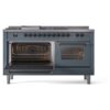 ILVE UP60FSNMPBGBLP Nostalgie II 60" Dual Fuel Range, main oven door opened