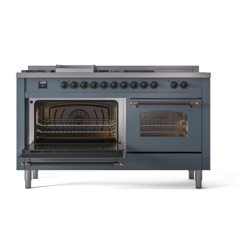 ILVE UP60FSNMPBGBLP Nostalgie II 60" Dual Fuel Range, main oven door opened