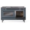 ILVE UP60FSNMPBGBLP Nostalgie II 60" Dual Fuel Range, side oven door opened