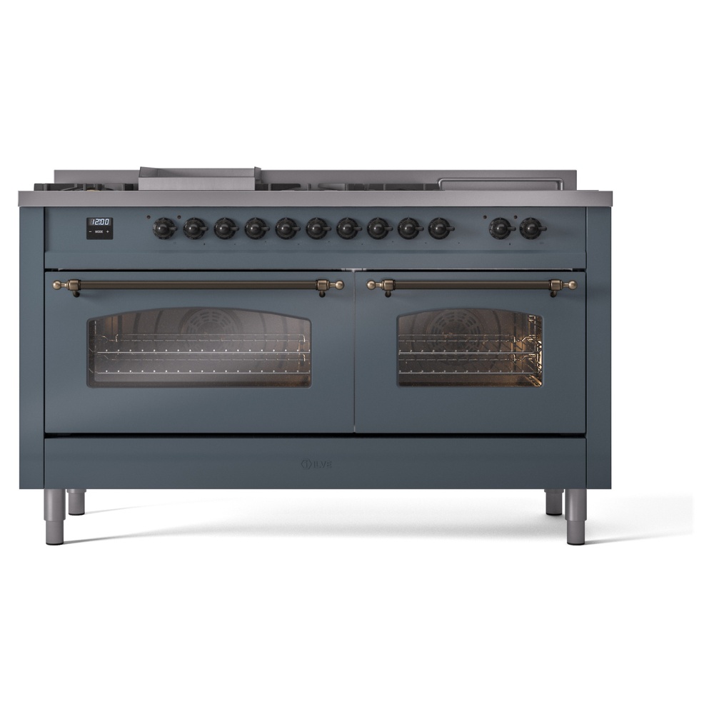 ILVE UP60FSNMPBGB Nostalgie II 60" Dual Fuel Range, front view