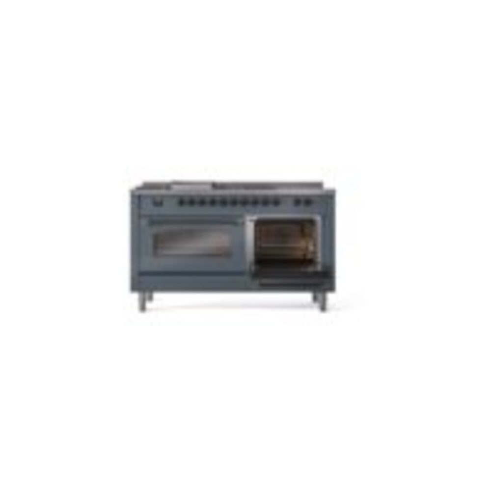 ILVE UP60FSNMPBGB Nostalgie II 60" Dual Fuel Range, side oven door opened