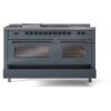 ILVE UP60FSNMPBGB Nostalgie II 60" Dual Fuel Range, drawer opened