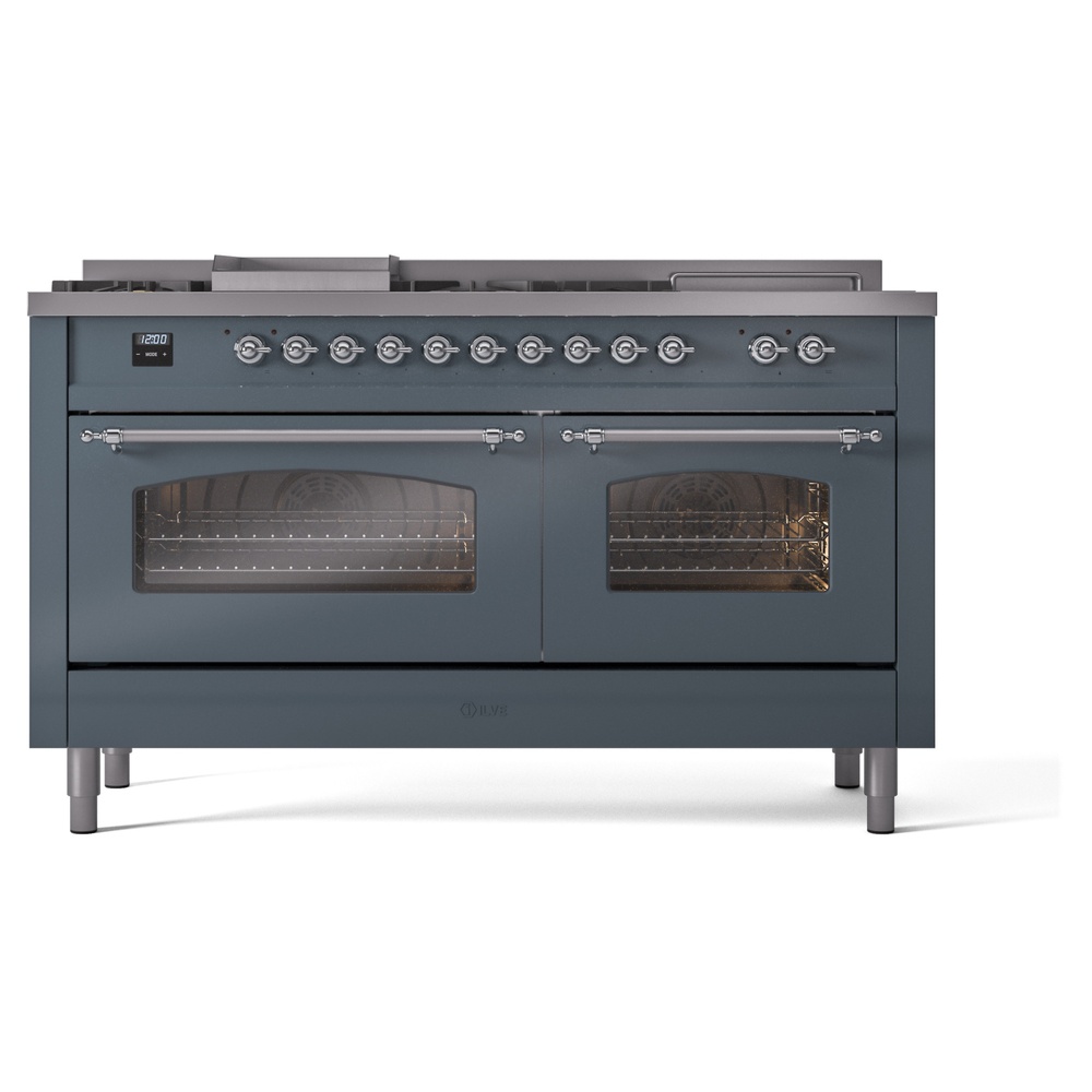 ILVE UP60FSNMPBGC Nostalgie II 60" Dual Fuel Range, front view
