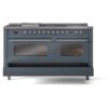 ILVE UP60FSNMPBGC Nostalgie II 60" Dual Fuel Range, drawer opened