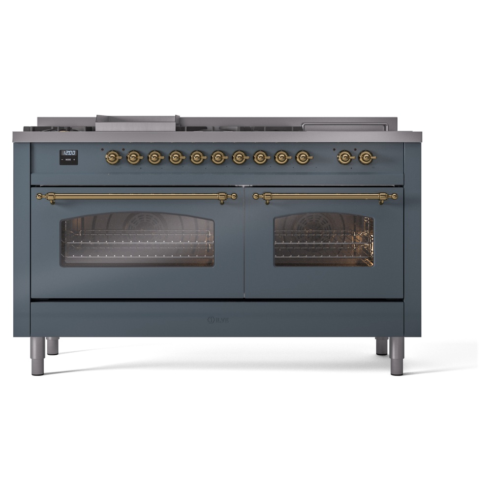 ILVE UP60FSNMPBGGLP Nostalgie II 60" Dual Fuel Range, front view