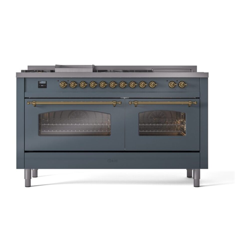 ILVE UP60FSNMPBGGLP Nostalgie II 60" Dual Fuel Range, front view