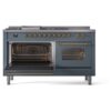 ILVE UP60FSNMPBGGLP Nostalgie II 60" Dual Fuel Range, main oven door opened