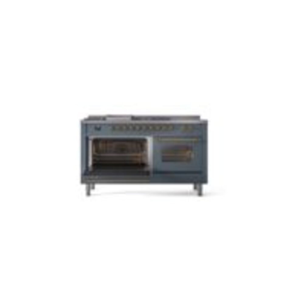 ILVE UP60FSNMPBGGLP Nostalgie II 60" Dual Fuel Range, main oven door opened